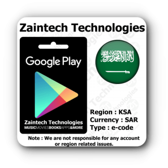 SAR 100 Google Play Saudi Arab Region
